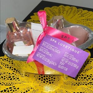 Silver and Pink Bath Soak Set